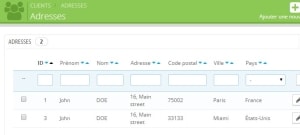Adresse Client