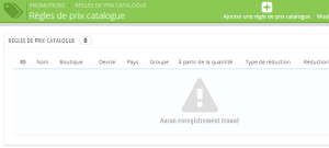 Activer une règle de prix de catalogue sur Prestashop 1.6